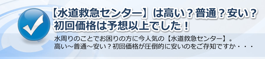 【水道救急センター】は高い？普通？安い？初回価格は予想以上でした！